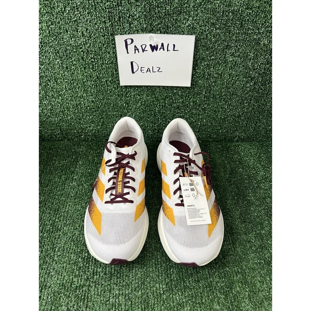 Adidas Adizero Evo SL Arizona State ASU White Running Shoes Men Size 13 JQ4572